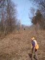 Well hunters ligned up to follow a compass heading.